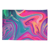 Trendy Bright Blauw Roze Groen Abstract Patroon Kussensloop (Achterkant)