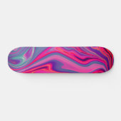 Trendy Bright Blauw Roze Groen Abstract Patroon Skateboard (Horizontaal)