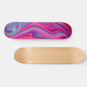 Trendy Bright Blauw Roze Groen Abstract Patroon Skateboard (Horizontaal)
