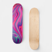 Trendy Bright Blauw Roze Groen Abstract Patroon Skateboard (Voorkant)