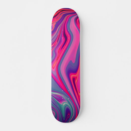 Trendy Bright Blauw Roze Groen Abstract Patroon Skateboard (Voorkant)