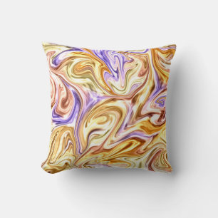 Trendy Bright Gold Paarse golven Abstract Patroon Kussen