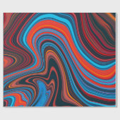 Trendy Bright Oranje Blauw Abstract Patroon Cadeaupapier (Vlak)