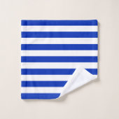 Trendy Bright Summer Primary Blue Stripes (Gant de toilette)