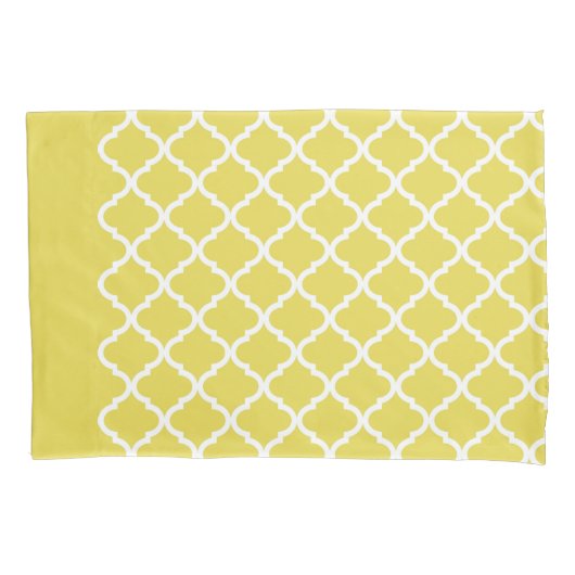 Trendy Bright Yellow Moraccan Quatrefoil Pattern Kussensloop (Voorkant)