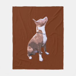 Trendy brown and white Pit Bull dog Fleece Deken