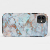 Trendy Brown en Light Blue Marble Case-Mate iPhone Case (Achterkant (horizontaal))
