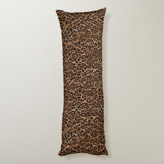 Trendy Brown Exotic Fur Pattern-luipspafdruk Lichaamskussen (Achterkant (Verticaal))
