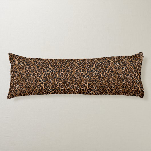 Trendy Brown Exotic Fur Pattern-luipspafdruk Lichaamskussen (Voorkant)
