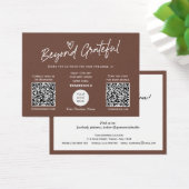 Trendy brown modern script QR-code bedankt je kaar Visitekaartje (Bureau)