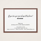 Trendy brown modern script QR-code bedankt je kaar Visitekaartje (Achterkant)