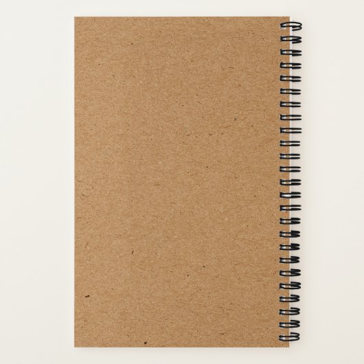 Trendy Bruin Kraftpapier Modern Logo Notitieboek (Achterkant)