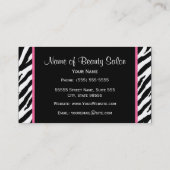 Trendy Brush Roze en Zwarte Zebra Hair Salon Visitekaartje (Achterkant)