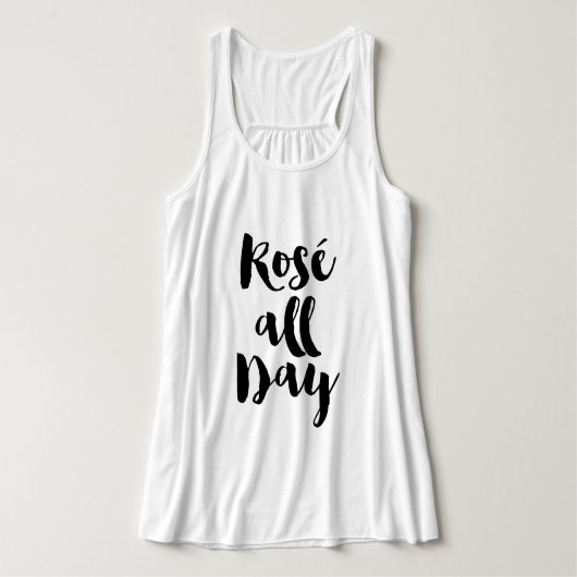 Trendy Brush Typography "Rosé all Day" Tanktop (Design voorkant)