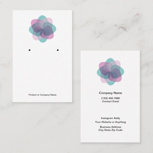 Trendy Budget Sieraden Display Kaarten Visitekaartje (Voorkant / Achterkant)