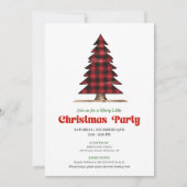 Trendy Buffalo Check Christmas Tree Celebration Kaart (Voorkant)
