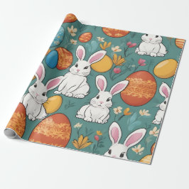 Trendy Bunny Paasfeest Collectie Cadeaupapier