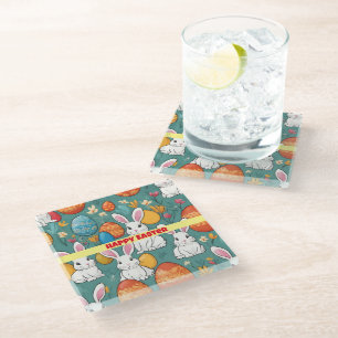 Trendy Bunny Paasfeest Collectie Glazen Onderzetter