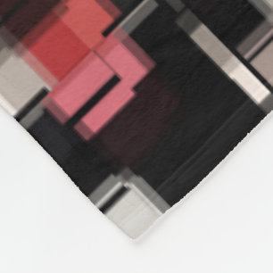 Trendy Burgundy Black White Cool Fleece Blanket Deken