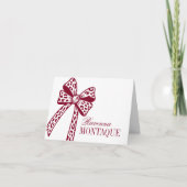Trendy Burgundy Leopard Bow Handwritten Name Party (Devant)