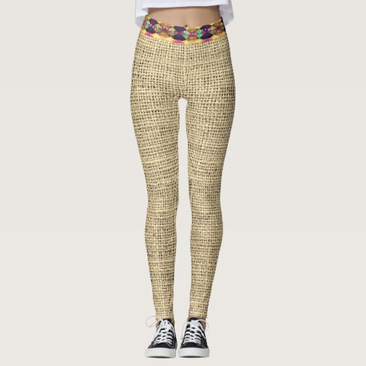 Trendy Burlap Kijk Leggings (Voorkant)