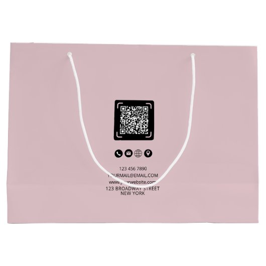 Trendy Business Custom Logo | Winkelen QR-code Groot Cadeauzakje (Achterkant)