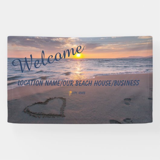 Trendy Business Personal Ocean Sunset Banner (Horizontaal)