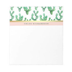 Trendy Cactus Patroon met zwarte en zwarte goude Notitieblok