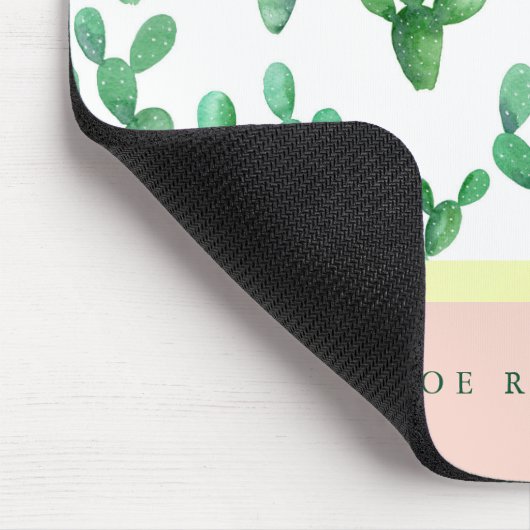 Trendy Cactus | Patroon met zwarte en zwarte tinte Muismat (Hoek)