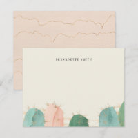 Trendy Cactus Pink Stationery Note Kaart