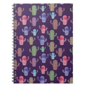Trendy cactus waterverf tekening naadloos patroon notitieboek
