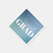 Trendy Calligrafie Blue Gradient Afstuderen Servet (Hoek)