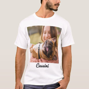 Trendy Calligrafie Script Naam Foto Jubileum T-shirt