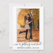 Trendy Calligrafiescript dat Gehuwd wordt Save The Date (Voorkant)