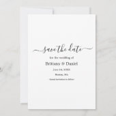 Trendy Calligrafiescript dat Gehuwd wordt Save The Date (Achterkant)