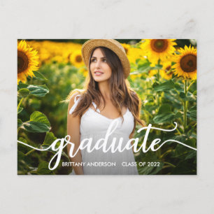 Trendy Calligraphy Afstuderen Notice Foto Briefkaart