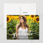 Trendy Calligraphy Afstuderen Notice Foto Briefkaart (Voorkant / Achterkant)