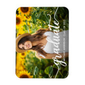 Trendy Calligraphy Afstuderen Notice Foto Magneet (Verticaal)