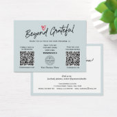 Trendy Calligraphy Dusty Blue QR Code Cadecard Visitekaartje (Bureau)