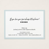 Trendy Calligraphy Dusty Blue QR Code Cadecard Visitekaartje (Achterkant)
