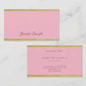 Trendy Calligraphy Gold Glitter Modern Sjabloon Visitekaartje (Voorkant / Achterkant)