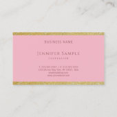 Trendy Calligraphy Gold Glitter Modern Sjabloon Visitekaartje (Achterkant)