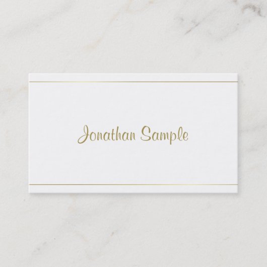 Trendy Calligraphy Gold Script Glamor Luxe Design Visitekaartje (Voorkant)