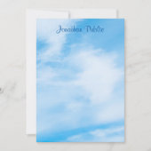 Trendy Calligraphy Script Name Blue Sky Clouds Notitiekaartje (Voorkant)