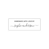 Trendy Calligraphy Script Name Handmade with Love Zelfinktende Stempel (Design)