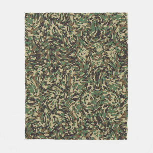 Trendy camouflage groen fleece deken
