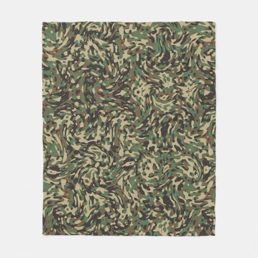 Trendy camouflage groen fleece deken (Voorkant)