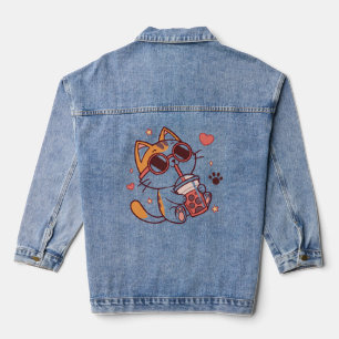 Trendy Cat Boba Tea Zip Jacket – Schattige & Gezel