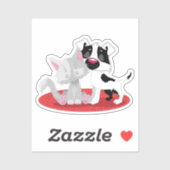 Trendy Cat en Dog Square Sticker (Vel)