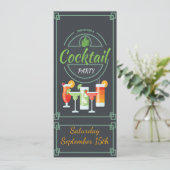 Trendy Chalkboard Cocktail Party uitnodiging (Staand voorkant)